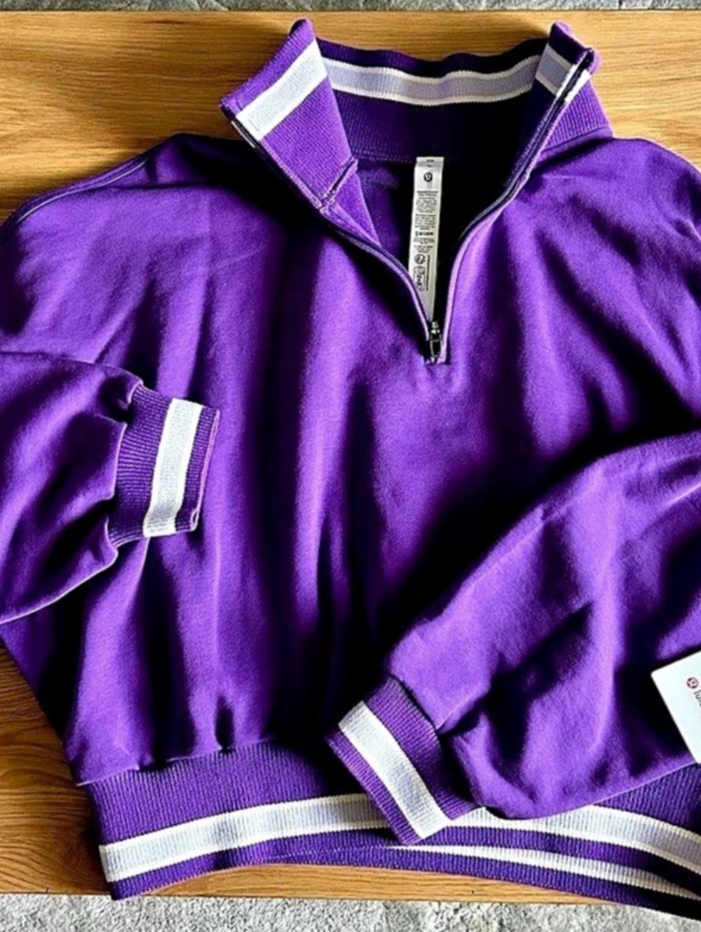 Lululemon Perfectly Oversized Ringer 1/2 Zip Purple XL
